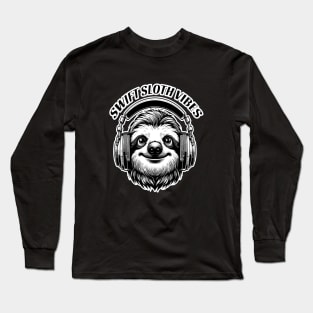 Chill Sloth Headphones - Smooth Beats Long Sleeve T-Shirt